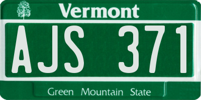 VT license plate AJS371
