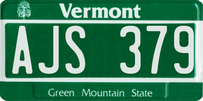 VT license plate AJS379
