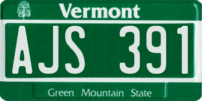 VT license plate AJS391