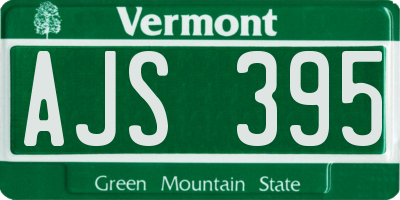 VT license plate AJS395