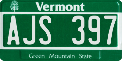 VT license plate AJS397
