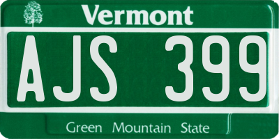 VT license plate AJS399
