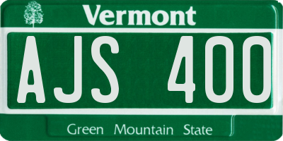 VT license plate AJS400