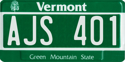 VT license plate AJS401