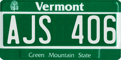 VT license plate AJS406