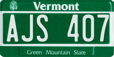 VT license plate AJS407