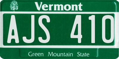 VT license plate AJS410