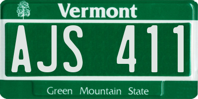VT license plate AJS411