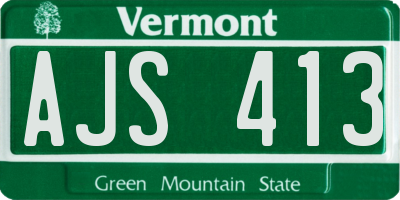 VT license plate AJS413