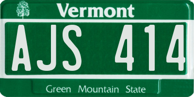 VT license plate AJS414