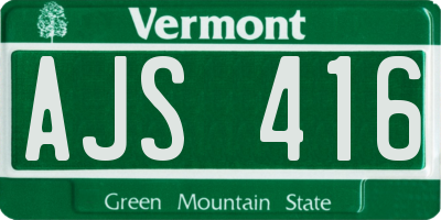 VT license plate AJS416
