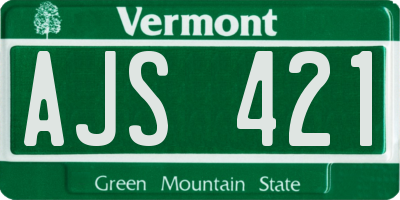 VT license plate AJS421