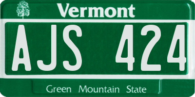 VT license plate AJS424