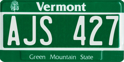 VT license plate AJS427