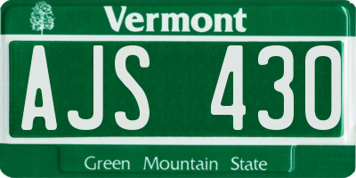 VT license plate AJS430