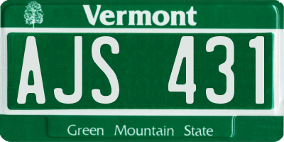 VT license plate AJS431