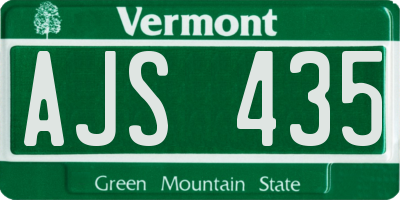 VT license plate AJS435