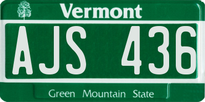 VT license plate AJS436