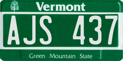 VT license plate AJS437