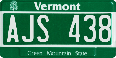 VT license plate AJS438