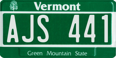 VT license plate AJS441