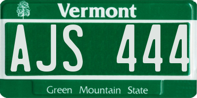 VT license plate AJS444