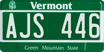 VT license plate AJS446