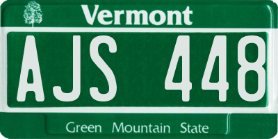 VT license plate AJS448