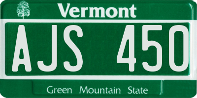 VT license plate AJS450