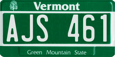 VT license plate AJS461
