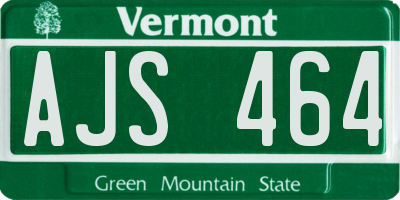 VT license plate AJS464