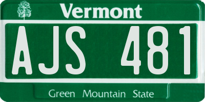 VT license plate AJS481