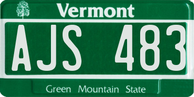 VT license plate AJS483