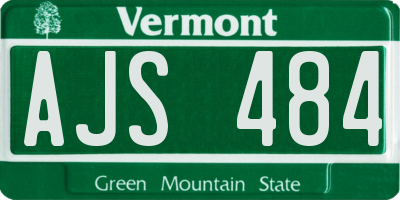 VT license plate AJS484