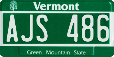 VT license plate AJS486