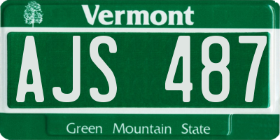 VT license plate AJS487