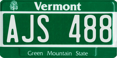 VT license plate AJS488