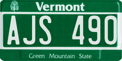 VT license plate AJS490