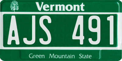 VT license plate AJS491