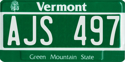 VT license plate AJS497