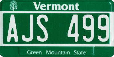 VT license plate AJS499