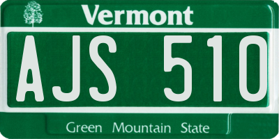 VT license plate AJS510