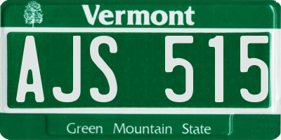 VT license plate AJS515