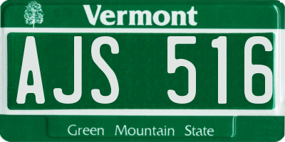 VT license plate AJS516