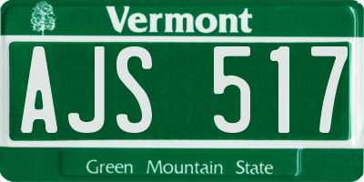 VT license plate AJS517
