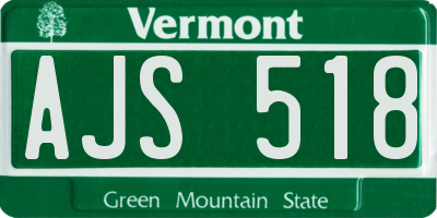 VT license plate AJS518