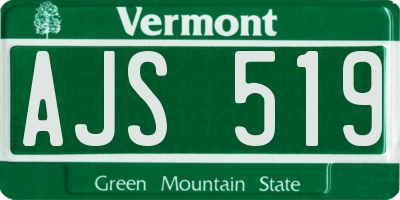 VT license plate AJS519