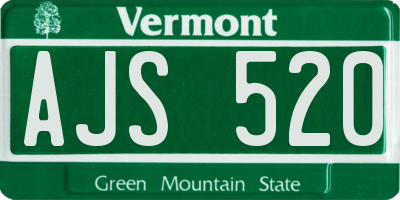 VT license plate AJS520