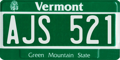 VT license plate AJS521
