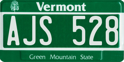VT license plate AJS528